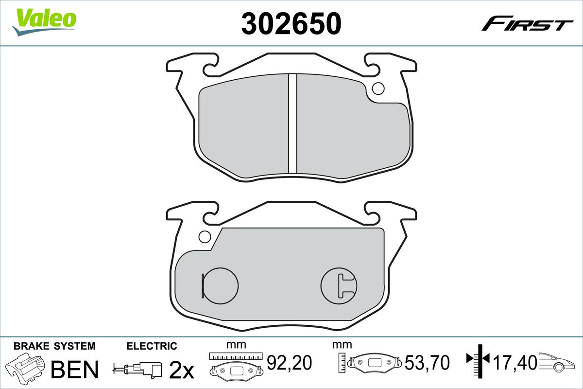 VALEO Fékbetét, mind 302650_VALEO